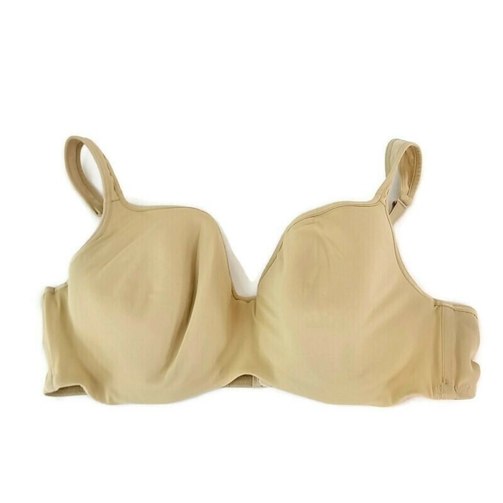 Cacique Womens 44C Bra Beige Wide Strap 3 Hook‎ Closure Underwire